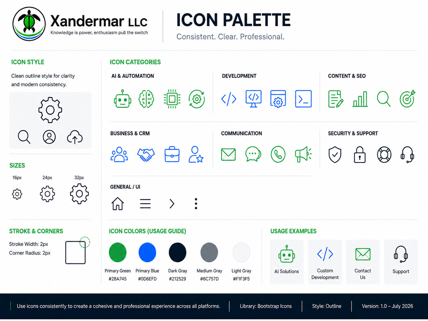 Xandermar 2026 Icon Palette